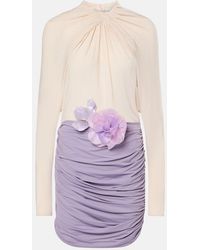 Magda Butrym - Colorblock Ruched Open-Back Mini Dress - Lyst