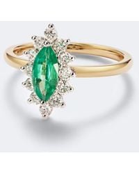 Yvonne Léon - Pompadour 18Kt Ring With Emerald And Diamonds - Lyst
