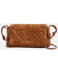 Bottega Veneta - Notturno Intrecciato Small Suede Crossbody Bag - Lyst