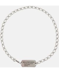 Balenciaga - Logo Tag Necklace - Lyst