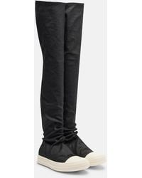 Rick Owens - Coated Denim Over-The-Knee Boots - Lyst