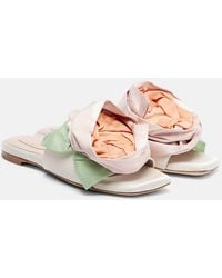 Simone Rocha - Floral-Applique Satin Slides - Lyst