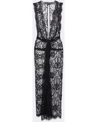 Dolce & Gabbana - Gathered Cotton-Blend Lace Midi Dress - Lyst