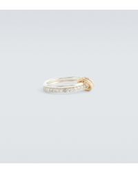 Spinelli Kilcollin Marigold Sterling Silver, 18kt Yellow, And Rose Gold Ring With Diamonds - White