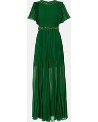 Self-Portrait - Crystal-embellished Ruffled Gown - Lyst