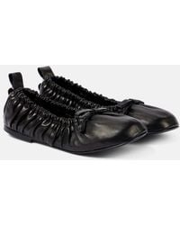 Acne Studios - Bow-Detail Leather Ballet Flats - Lyst