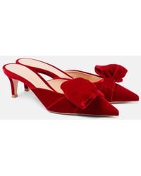 Gianvito Rossi - 55 Bow-Detail Velvet Mules - Lyst