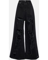 Vetements - Distressed Wide-Leg Jeans - Lyst