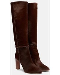 Aquazzura - Indy 85 Pony Hair Knee-High Boots - Lyst