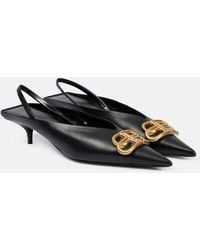 Balenciaga - Square Knife Bb Slingback Mules - Lyst