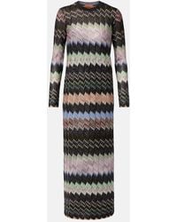 Missoni - Zigzag-Intarsia Fine-Knit Midi Dress - Lyst