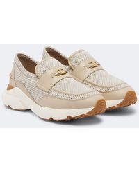 Tod's - Leather-Trimmed Mesh Slip-On Shoes - Lyst