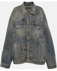 Balenciaga - Embellished Denim Jacket - Lyst