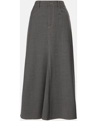 Brunello Cucinelli - Wool-Blend Midi Skirt - Lyst