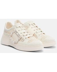 Roger Vivier - Viv Skate Suede-Trimmed Platform Sneakers - Lyst