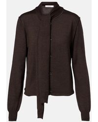 Lemaire - Twisted Tie-Detail Wool-Blend Cardigan - Lyst