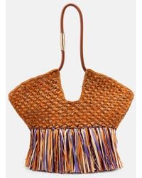 Zimmermann - Goldentime Medium Fringed Raffia Tote Bag - Lyst