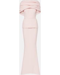 Safiyaa - Loura Draped Peplum Crepe Gown - Lyst