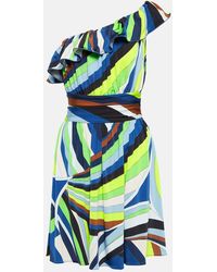 Emilio Pucci - Iride-print One-shoulder Mini Dress - Lyst