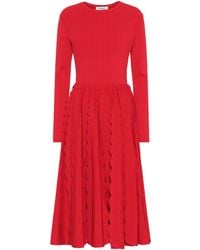 Valentino Midikleid aus Strick - Rot