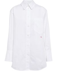 Victoria Beckham Oversized Cotton Poplin Shirt - White