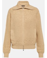 Loro Piana - Crochet Cashmere Zip-Up Sweater - Lyst