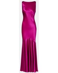 Nina Ricci - Open-Back Silk-Blend Satin Maxi Dress - Lyst