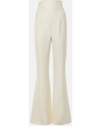 Galvan London - High-Rise Satin Flared Pants - Lyst