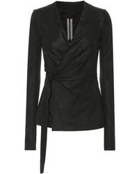 Rick Owens Giacca Mercury in pelle - Nero