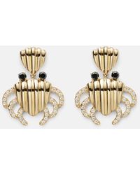 Yvonne Léon - Crabe Coquillage 9Kt Earrings With Diamonds - Lyst