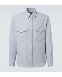 Umit Benan - Kevin Cashmere And Silk Western Shirt - Lyst