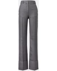 Valentino - High-Rise Wool Straight Pants - Lyst