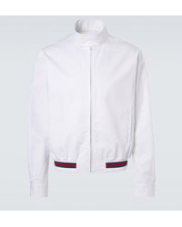 Gucci - Web Stripe Cotton Twill Jacket - Lyst