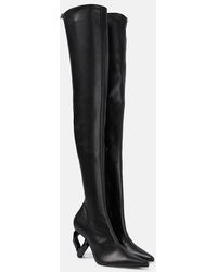 JW Anderson - Chain Over-The-Knee Leather Boots - Lyst