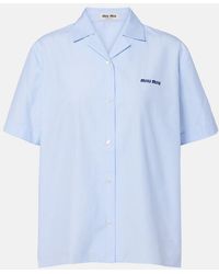 Miu Miu - Gingham Cotton Poplin Shirt - Lyst