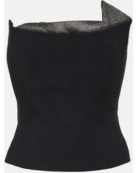 Roland Mouret - Embellished Wool And Silk Top - Lyst