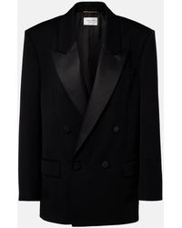 Saint Laurent - Blazer Cruzado De Lana - Lyst