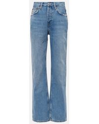 RE/DONE - High-Rise Straight Jeans - Lyst