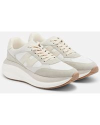 Hogan - H696 Suede And Leather Platform Sneakers - Lyst
