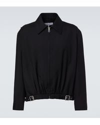 Loewe - Chaqueta De Lana Con Piel Y Cinturon - Lyst