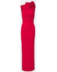 Magda Butrym - Floral-Applique Ruched Jersey Gown - Lyst