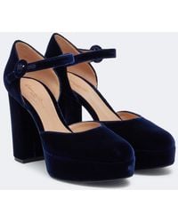 Gianvito Rossi - Velvet Platform Pumps - Lyst