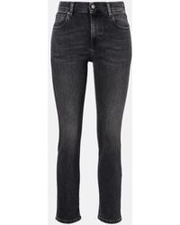 AG Jeans - Cropped Mid-Rise Slim Jeans - Lyst