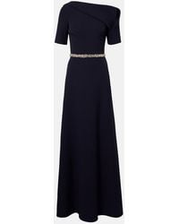 Safiyaa - Stephanie Embellished Draped Crepe Gown - Lyst