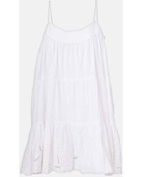 Juliet Dunn - Besticktes Minikleid Aus Baumwollpopeline - Lyst