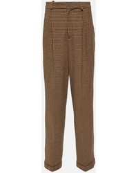 Polo Ralph Lauren - Houndstooth Tweed Wide-leg Pants - Lyst