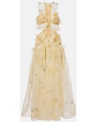 Zimmermann - Balance Ruffled Silk Organza Maxi Dress - Lyst
