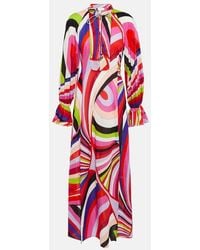 Emilio Pucci - Printed Cotton Maxi Dress - Lyst