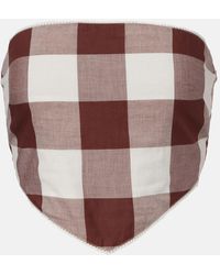 Posse - Callie Gingham Cotton Crop Top - Lyst