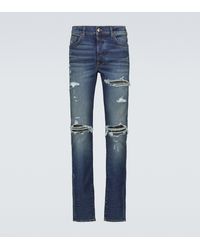 Amiri Jeans skinny MX1 efecto desgastado - Azul